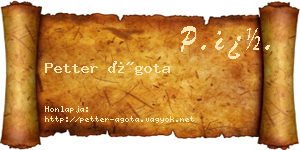 Petter Ágota névjegykártya